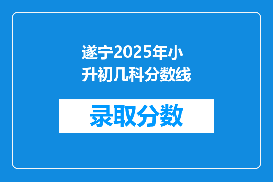 遂宁2025年小升初几科分数线