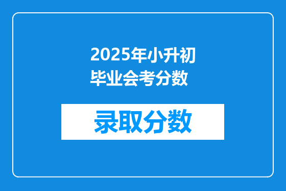 2025年小升初毕业会考分数