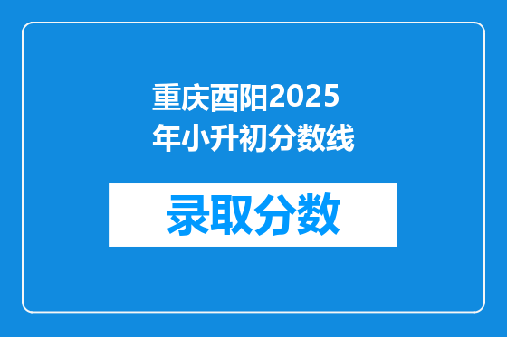 重庆酉阳2025年小升初分数线