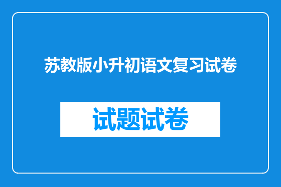 苏教版小升初语文复习试卷
