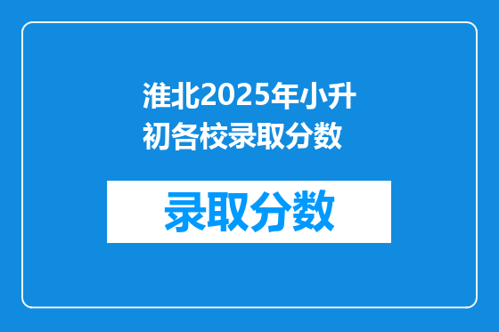 淮北2025年小升初各校录取分数