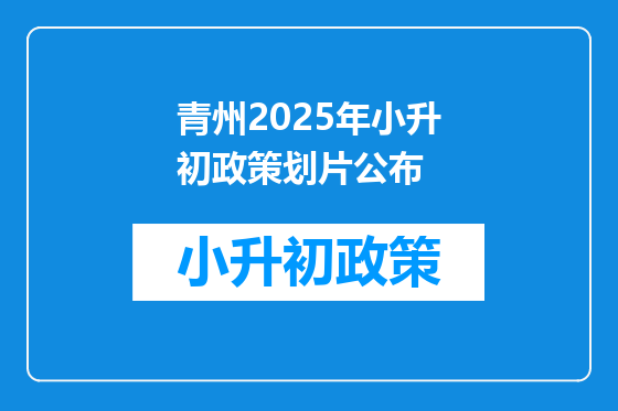 青州2025年小升初政策划片公布