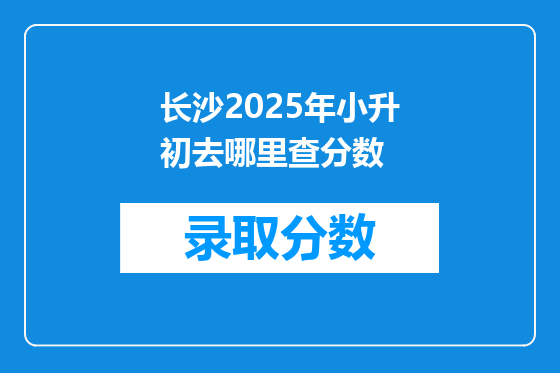 长沙2025年小升初去哪里查分数