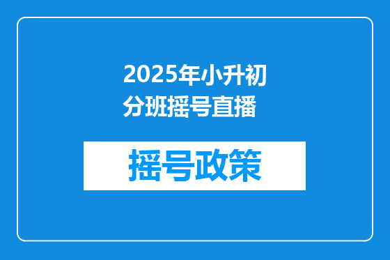 2025年小升初分班摇号直播