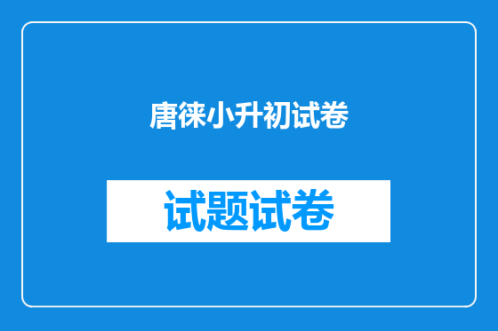唐徕小升初试卷