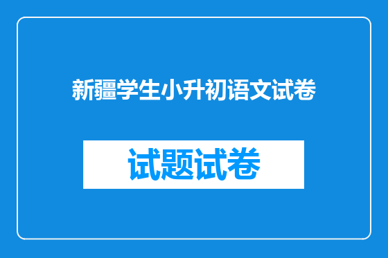 新疆学生小升初语文试卷