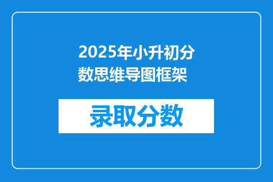 2025年小升初分数思维导图框架