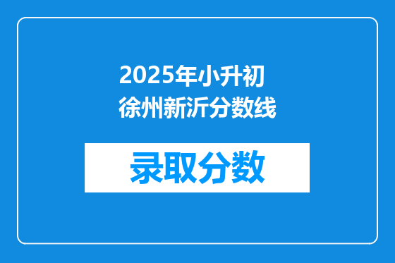 2025年小升初徐州新沂分数线