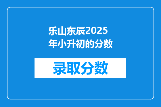 乐山东辰2025年小升初的分数