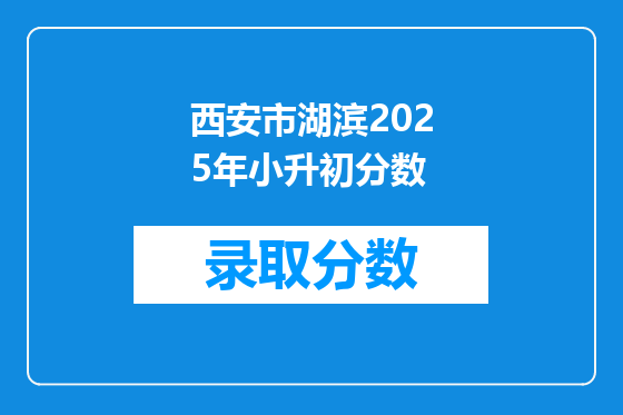 西安市湖滨2025年小升初分数