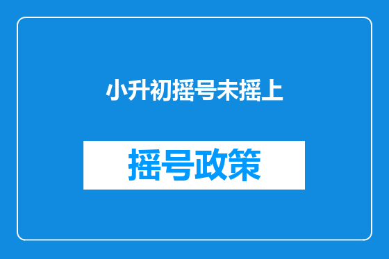 小升初摇号未摇上
