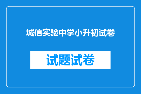 城信实验中学小升初试卷