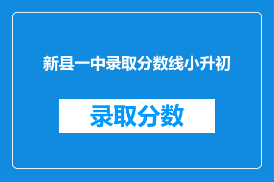 新县一中录取分数线小升初