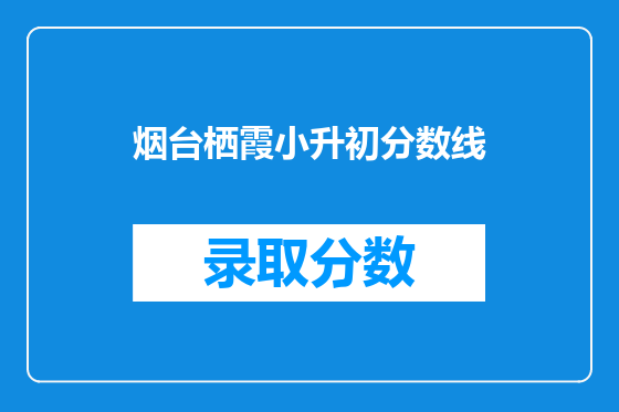 烟台栖霞小升初分数线