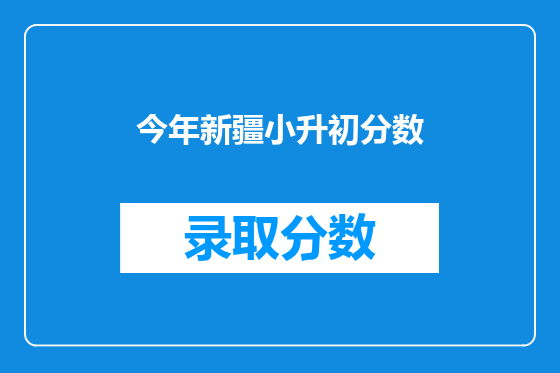 今年新疆小升初分数