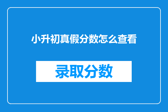 小升初真假分数怎么查看