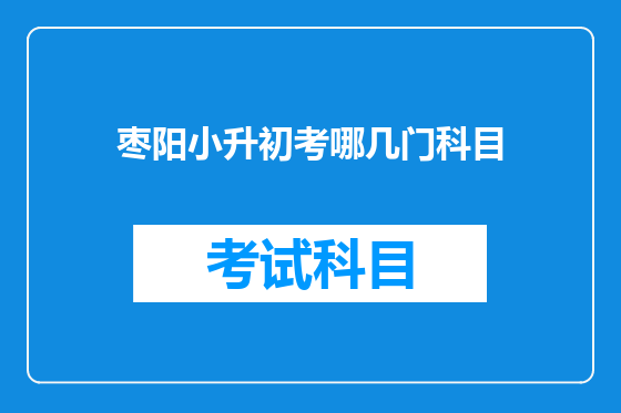 枣阳小升初考哪几门科目