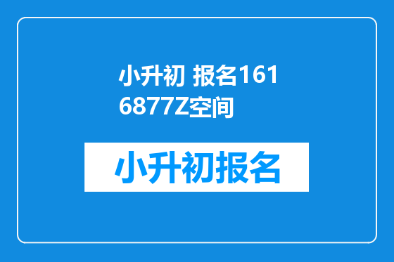 小升初 报名1616877Z空间