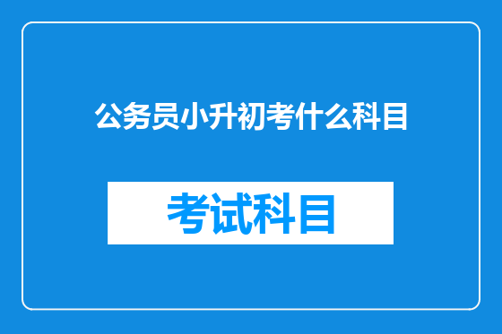 公务员小升初考什么科目
