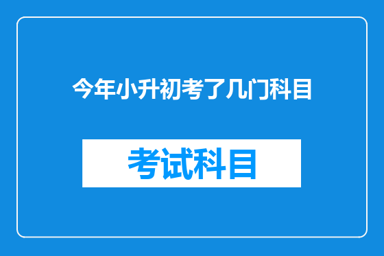 今年小升初考了几门科目