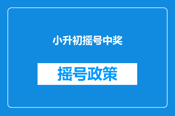 小升初摇号中奖