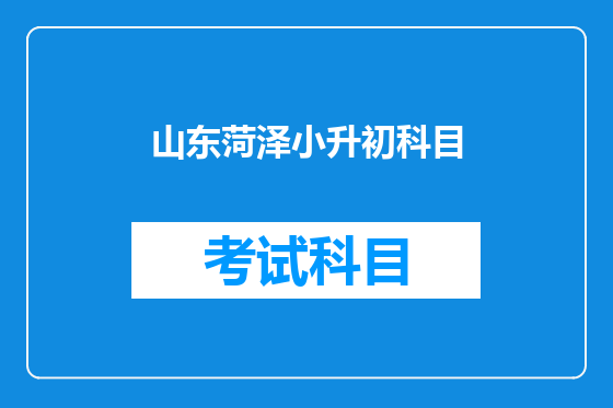 山东菏泽小升初科目