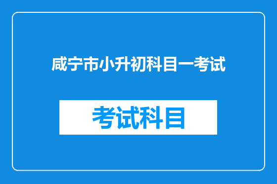 咸宁市小升初科目一考试