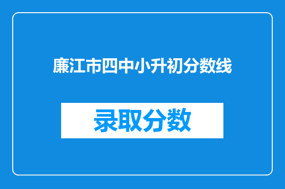 廉江市四中小升初分数线