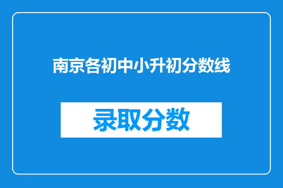 南京各初中小升初分数线
