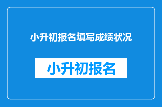 小升初报名填写成绩状况