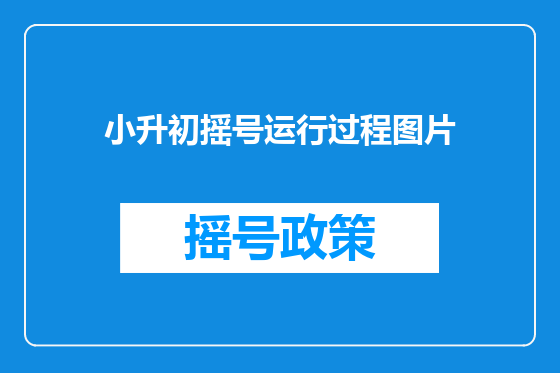 小升初摇号运行过程图片
