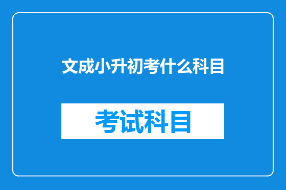文成小升初考什么科目