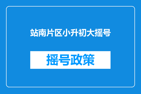 站南片区小升初大摇号