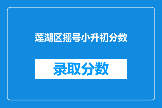 莲湖区摇号小升初分数