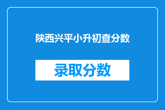 陕西兴平小升初查分数