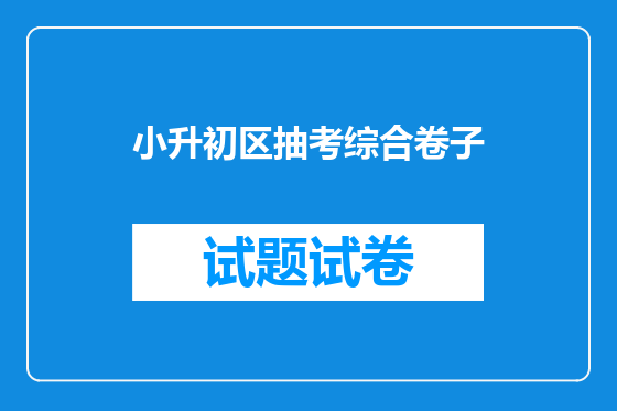 小升初区抽考综合卷子