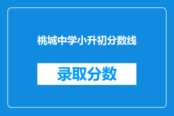 桃城中学小升初分数线