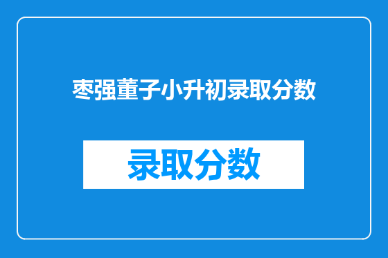 枣强董子小升初录取分数