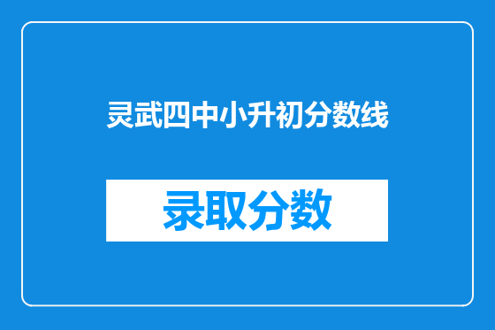 灵武四中小升初分数线