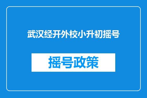 武汉经开外校小升初摇号