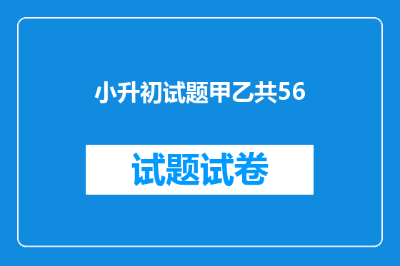 小升初试题甲乙共56