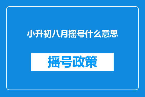 小升初八月摇号什么意思
