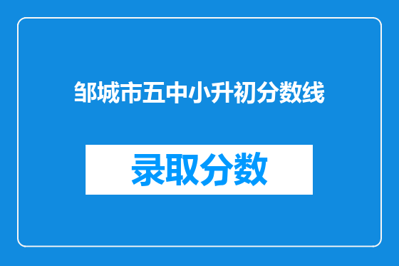 邹城市五中小升初分数线
