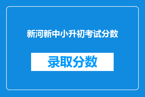 新河新中小升初考试分数