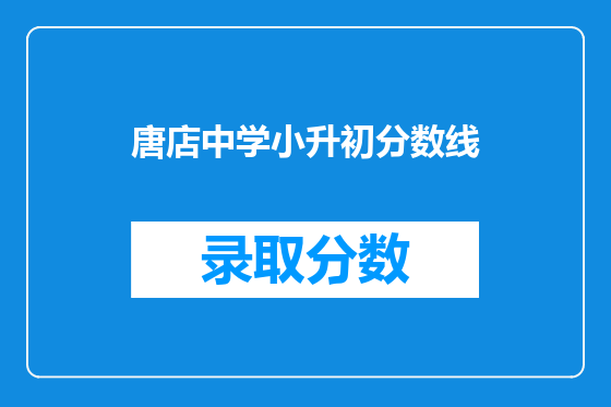 唐店中学小升初分数线