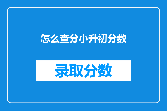 怎么查分小升初分数