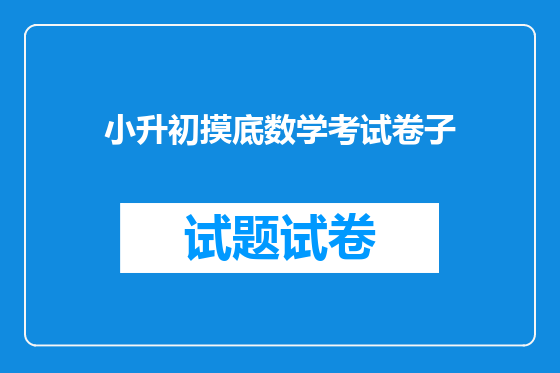小升初摸底数学考试卷子