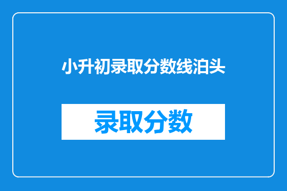 小升初录取分数线泊头