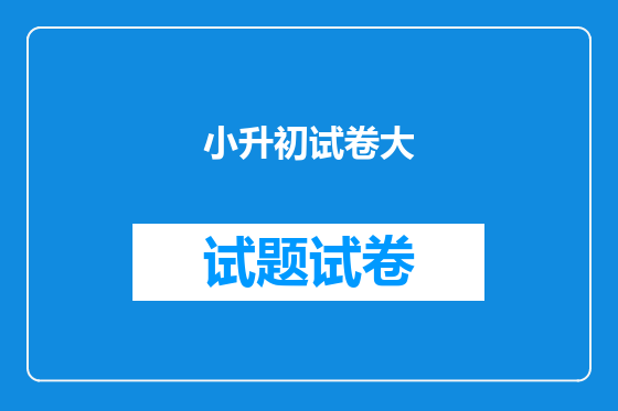 小升初试卷大