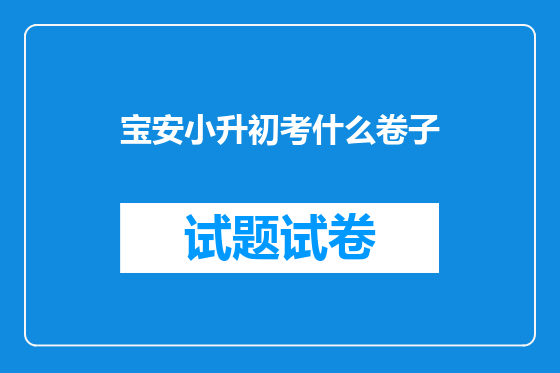 宝安小升初考什么卷子